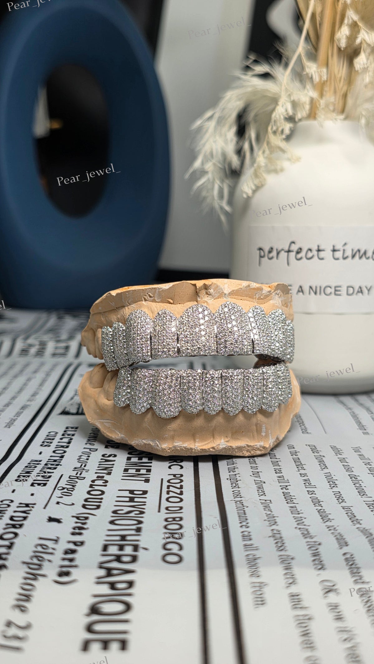 Iced Out Grillz Moissanite Diamond Hip Hop Teeth Jewelry 925 Silver Luxury Full Set Mouth Caps