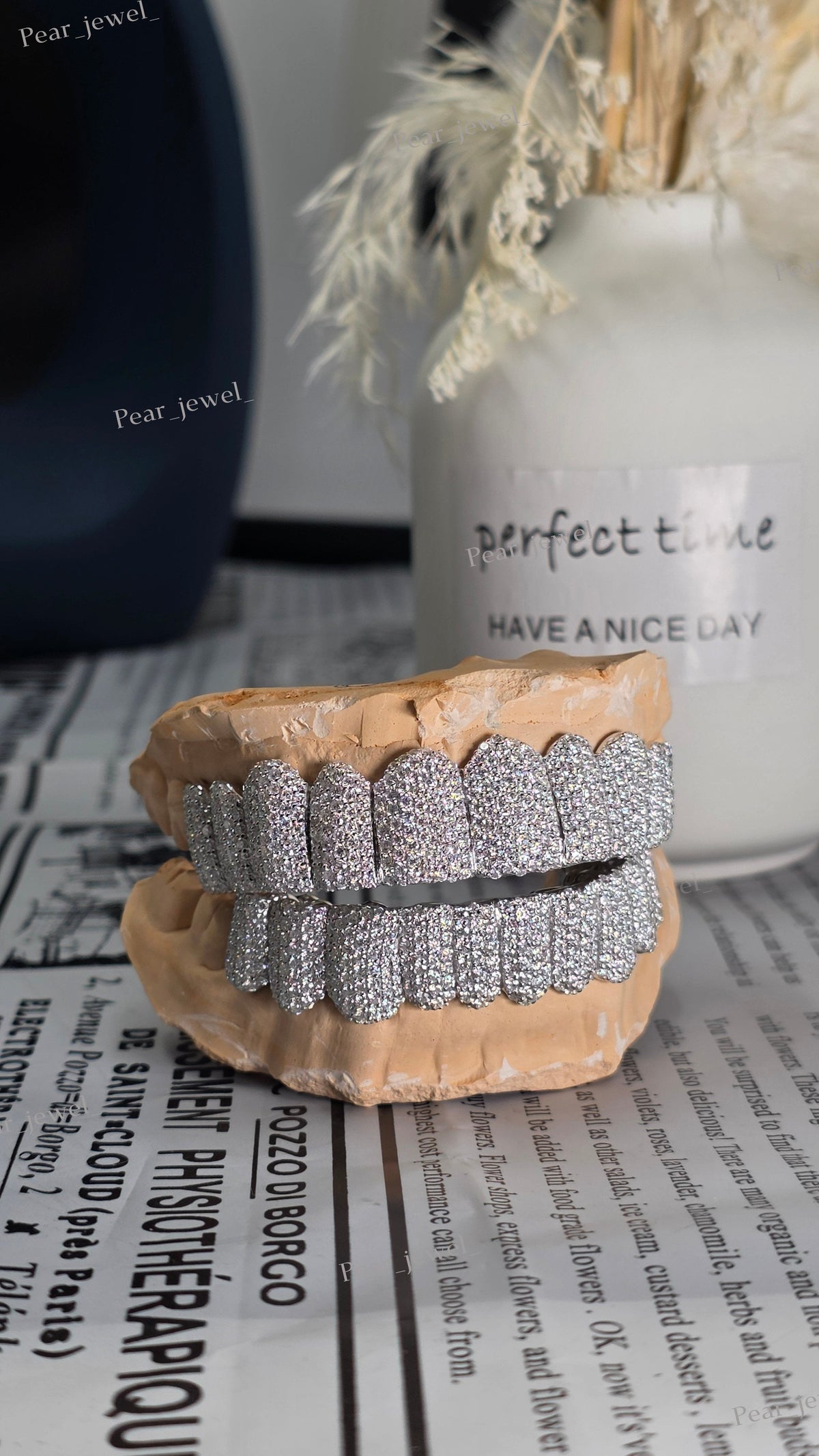 Iced Out Grillz Moissanite Diamond Hip Hop Teeth Jewelry 925 Silver Luxury Full Set Mouth Caps