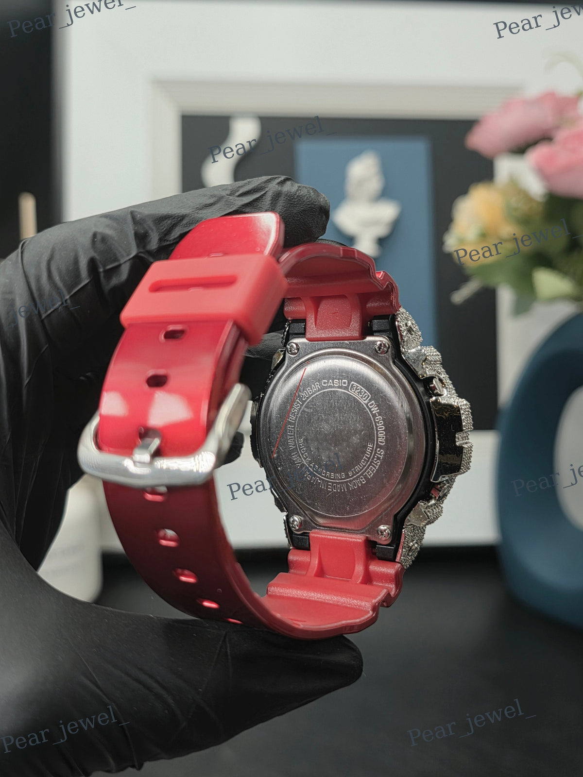 VVS Moissanite Case Dial Digital Bust Down Watch For Unisex Wear
