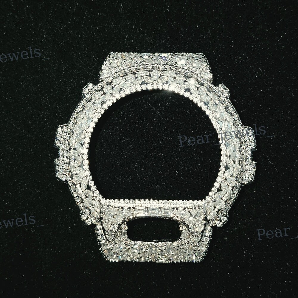 VVS Round Cut Moissanite Diamond Hip Hop Luxury Statement 6900 Series Watch Case Dial Bezel