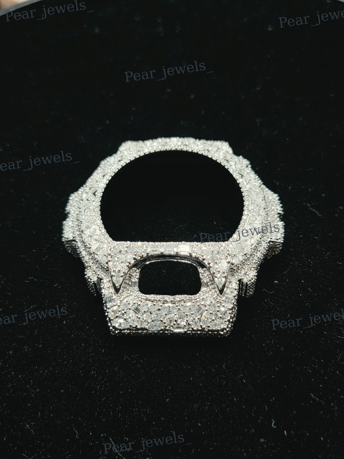 VVS Round Cut Moissanite Diamond Hip Hop Luxury Statement 6900 Series Watch Case Dial Bezel