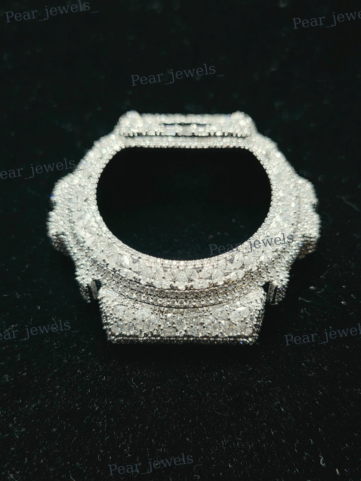 VVS Round Cut Moissanite Diamond Hip Hop Luxury Statement 6900 Series Watch Case Dial Bezel