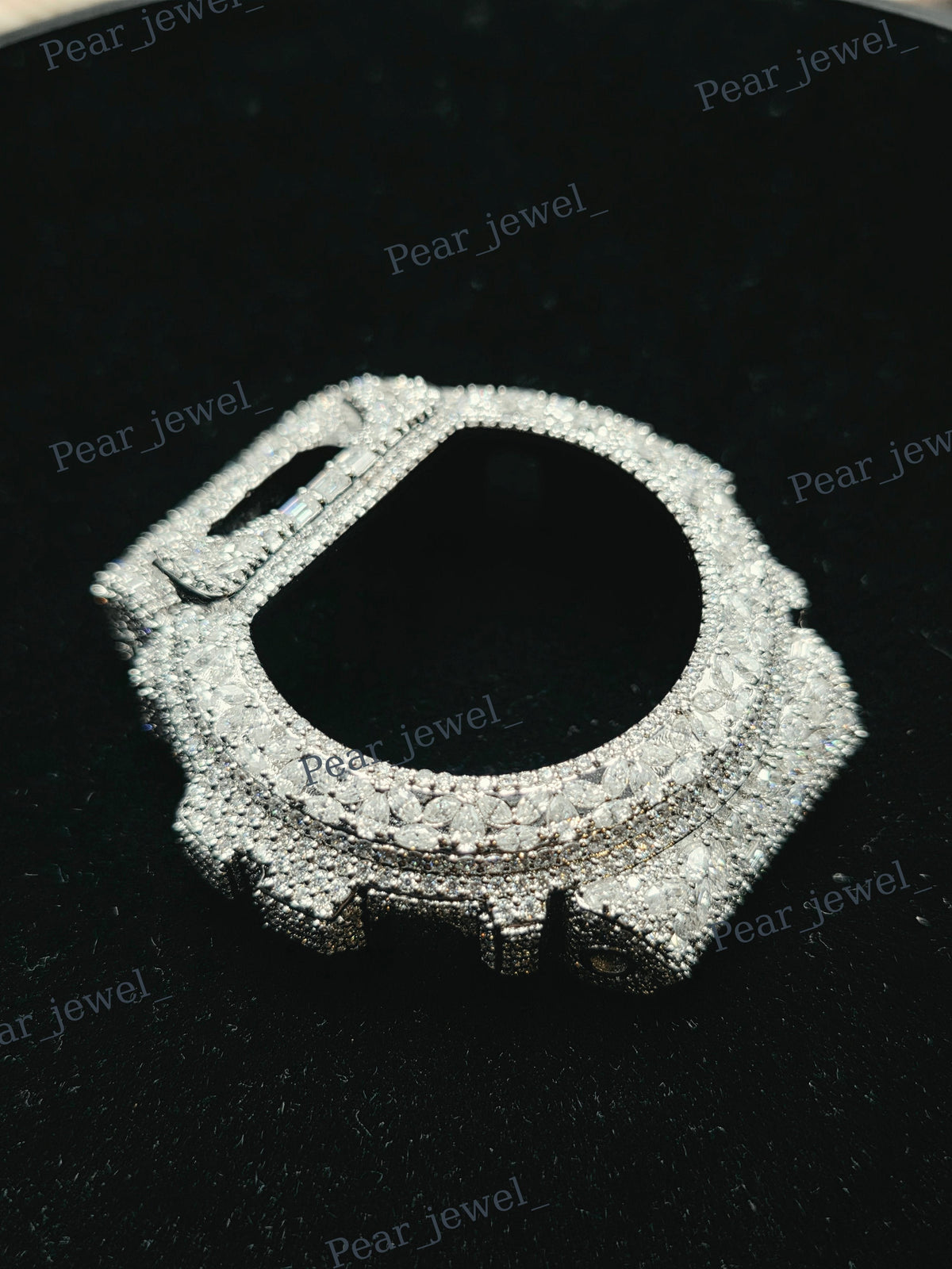 VVS Round Cut Moissanite Diamond Hip Hop Luxury Statement 6900 Series Watch Case Dial Bezel