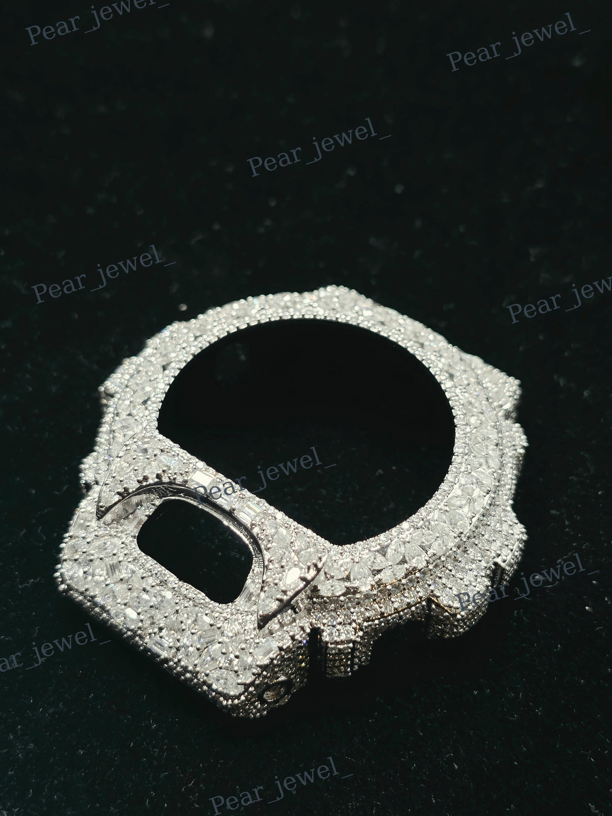 VVS Round Cut Moissanite Diamond Hip Hop Luxury Statement 6900 Series Watch Case Dial Bezel