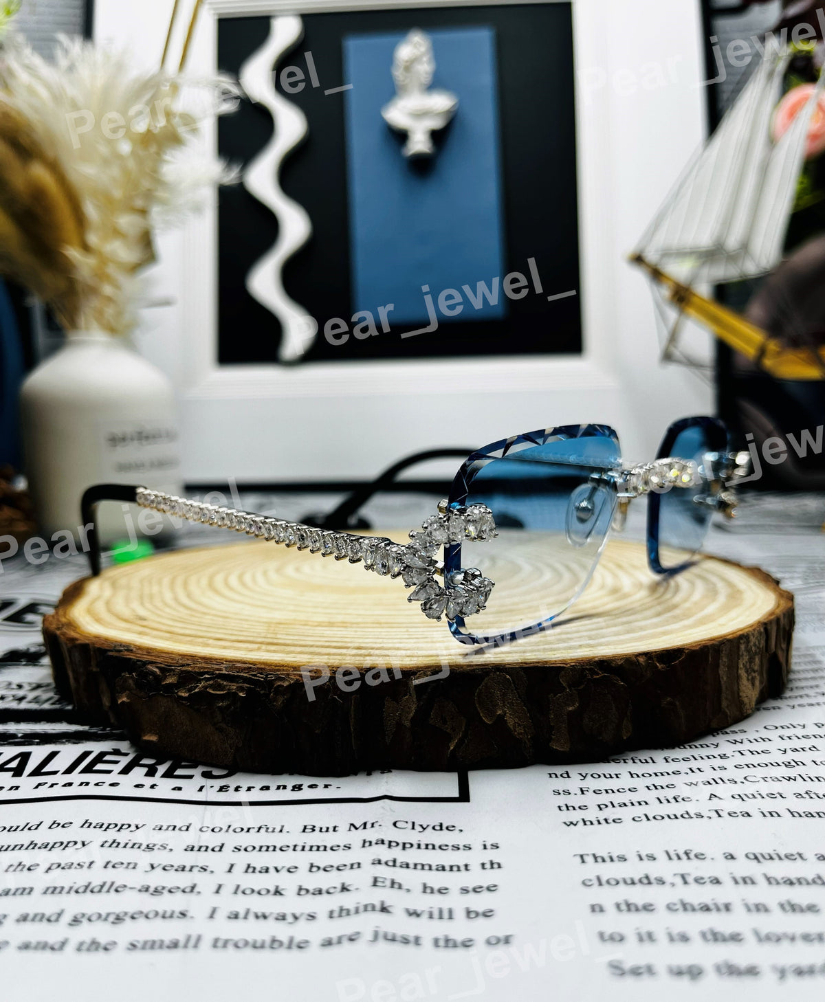 Iced Out Hip Hop Luxury Moissanite Diamond Glasses Photochromic Statement Sunglasses