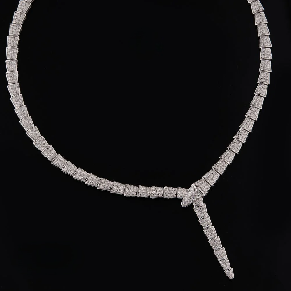 Silver Moissanite Diamond Tennis Lariat Necklaces