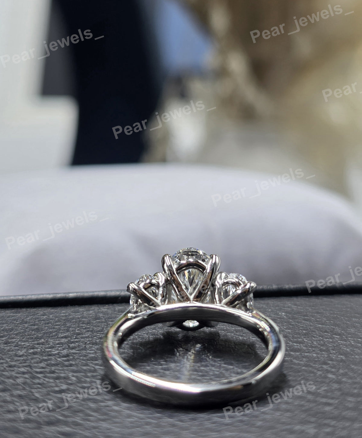 Three Stone Oval Cut Classic Solitaire Engagement Ring - 925 Sterling Silver