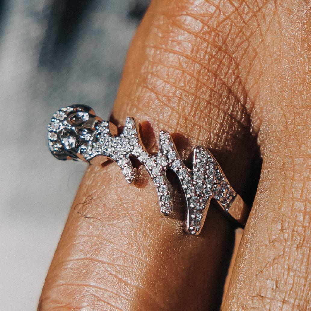 Iced Out Skull Moissanite Diamond Ring 925 Silver Ring