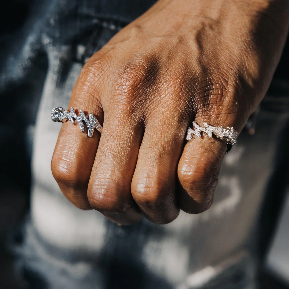 Iced Out Skull Moissanite Diamond Ring 925 Silver Ring
