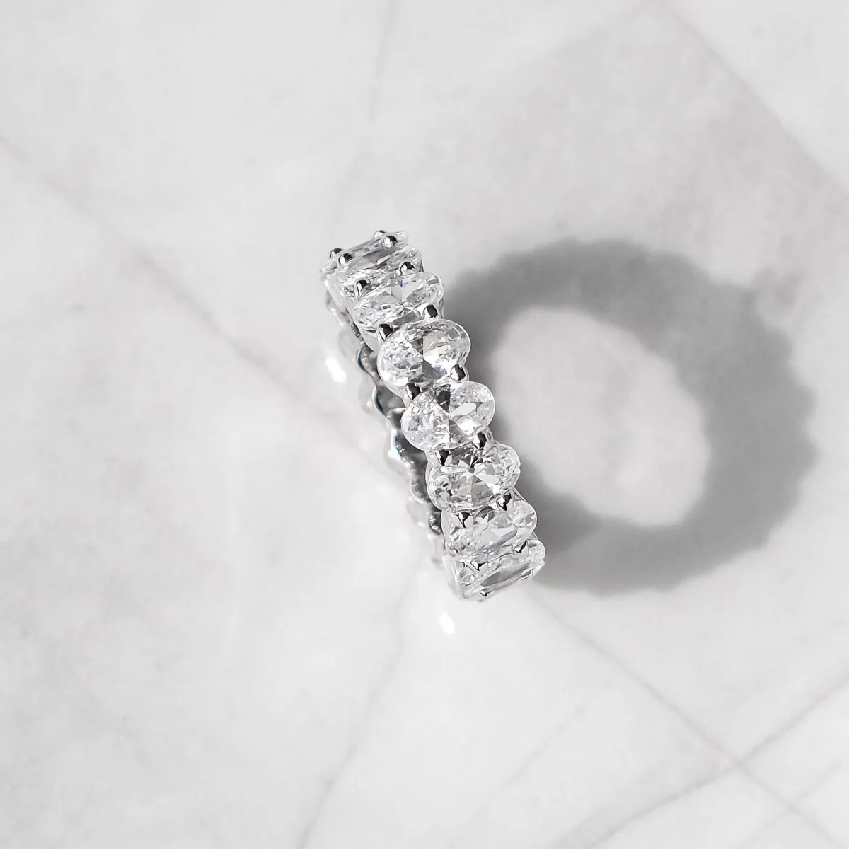 Iced Out Oval Cut Moissanite Diamond Ring