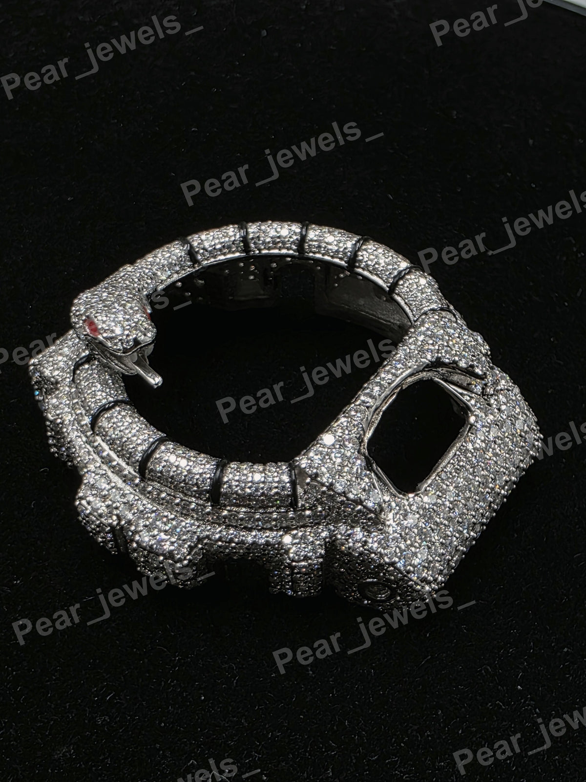 Luxury Snake Design Iced Out Hip Hop VVS Moissanite Dial 6900 Series Bezel
