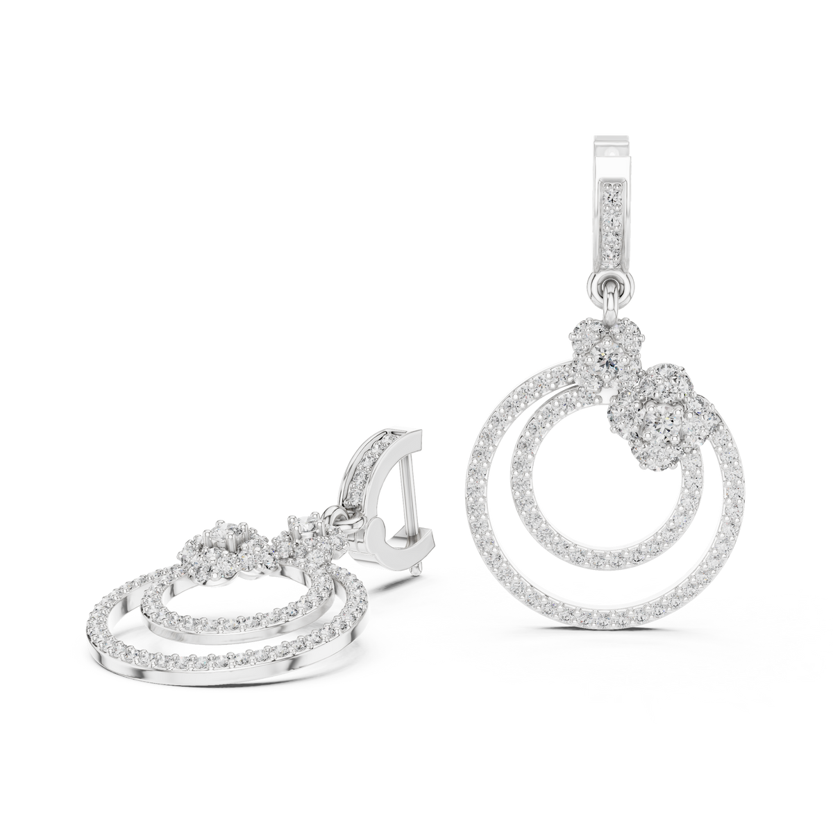 925 Silver with Moissaniteb Diamond Drop Elegant Earring