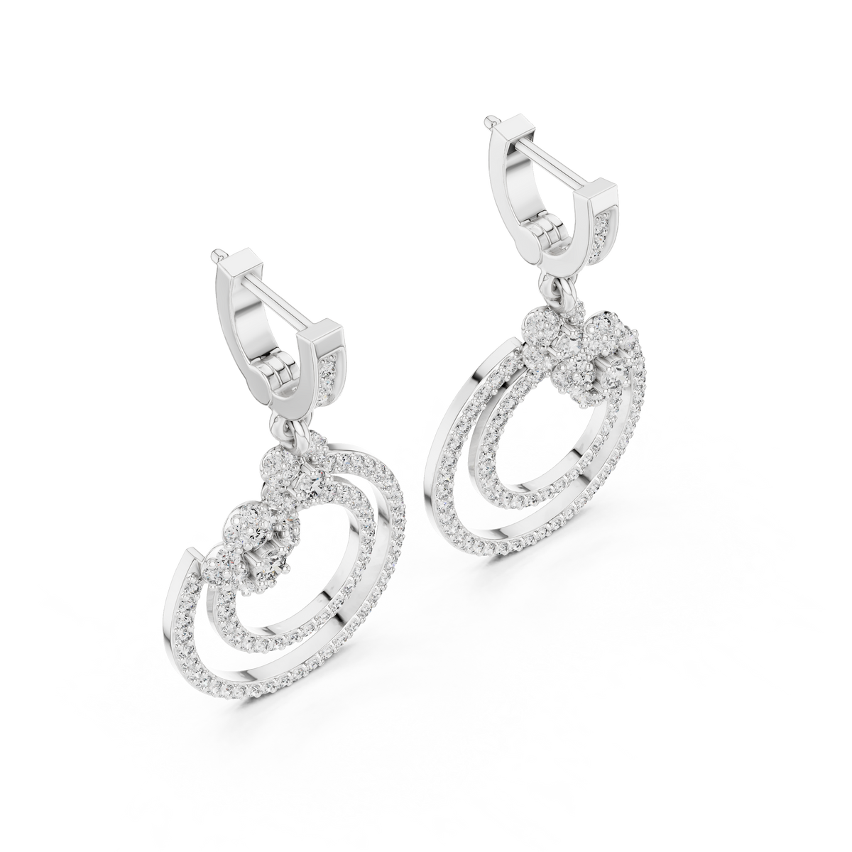 925 Silver with Moissaniteb Diamond Drop Elegant Earring