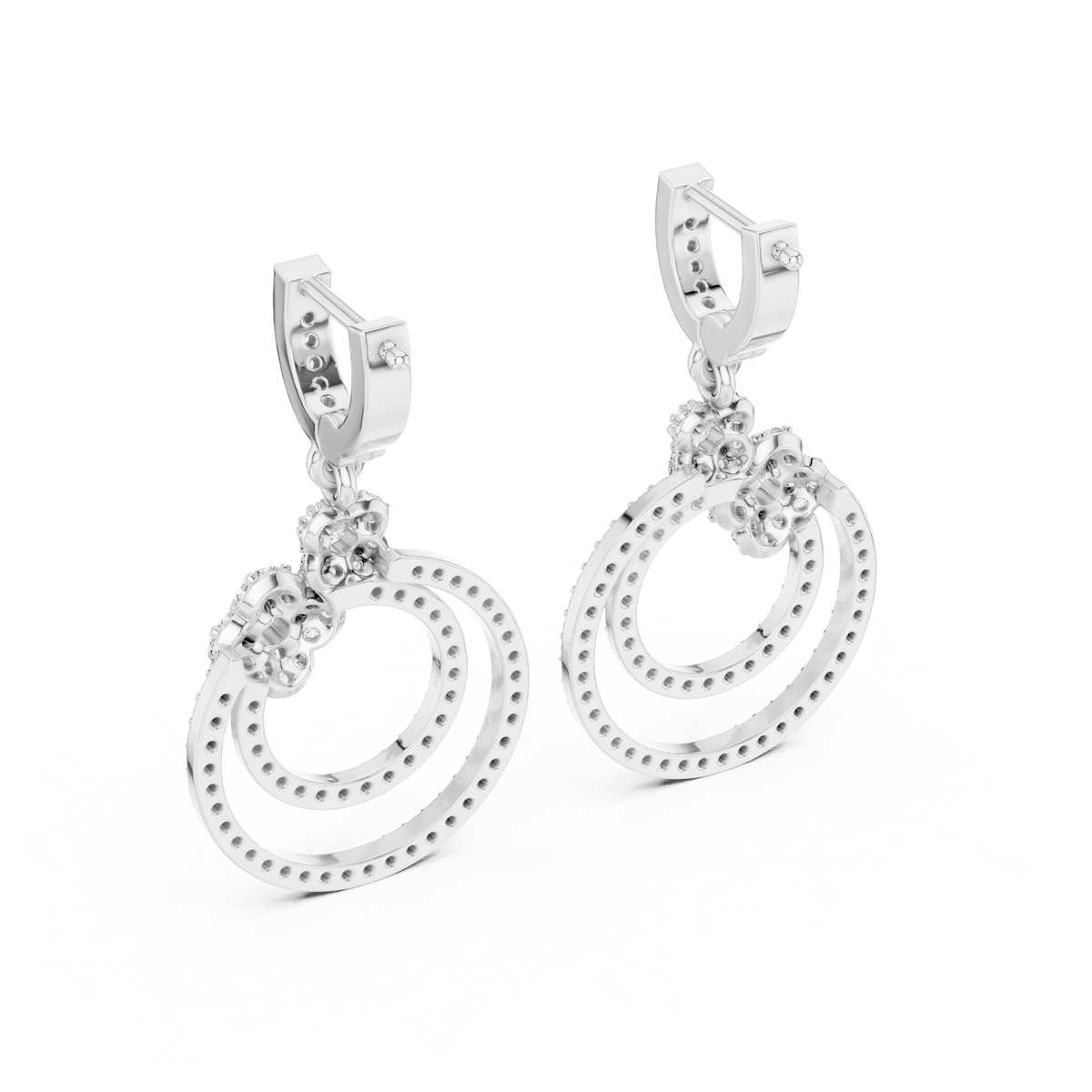 925 Silver with Moissaniteb Diamond Drop Elegant Earring