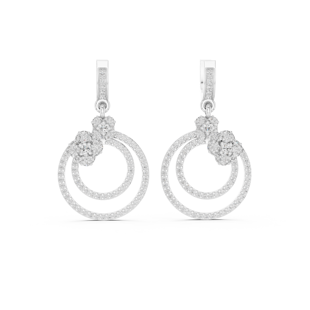 925 Silver with Moissaniteb Diamond Drop Elegant Earring