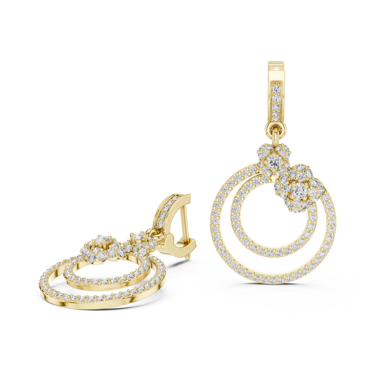 925 Silver with Moissaniteb Diamond Drop Elegant Earring