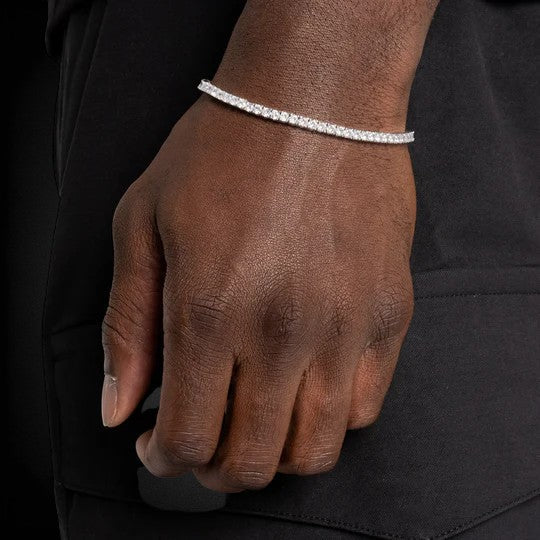 925 Sterling Silver Tennis Moissanite Bracelet For Unisex
