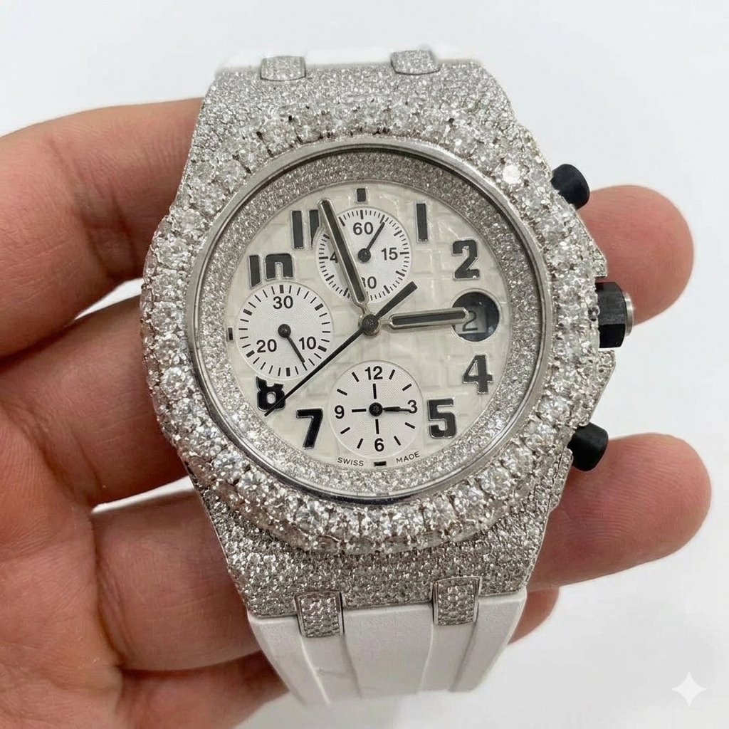 VVS Moissanite Diamond Iced Out Automatic Stainless Steel Watch
