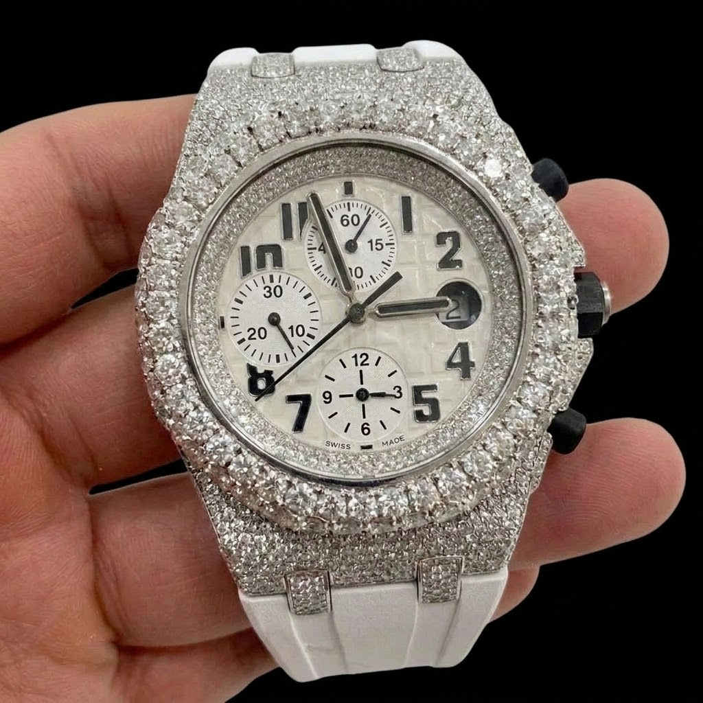 VVS Moissanite Diamond Iced Out Automatic Stainless Steel Watch
