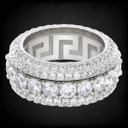 Iced Out 925 Silver Ring With Moissanite Diamond