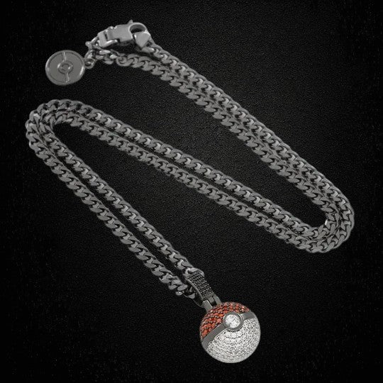 HipHop Silver VVS Moissanite Poke Ball Pendant For Unisex