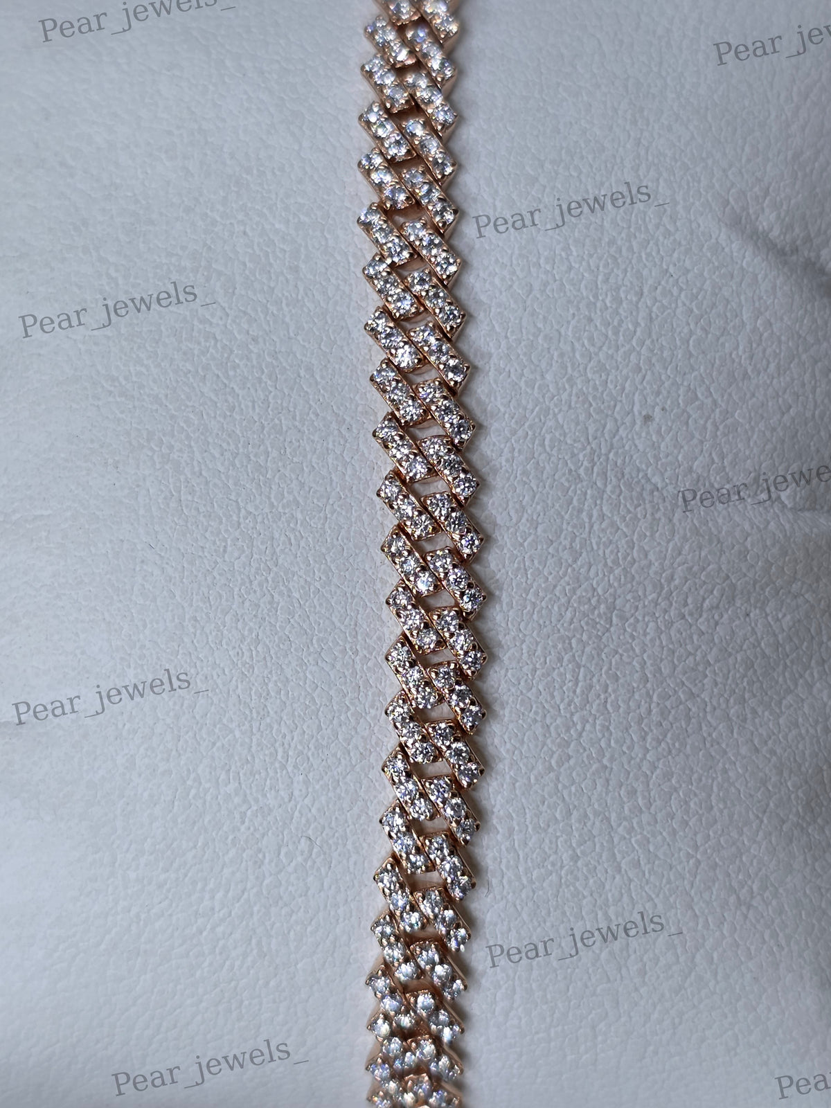 Rohdium plated Cuban Link VVS Moissanite Diamond 925 Sterling Silver Bracelet