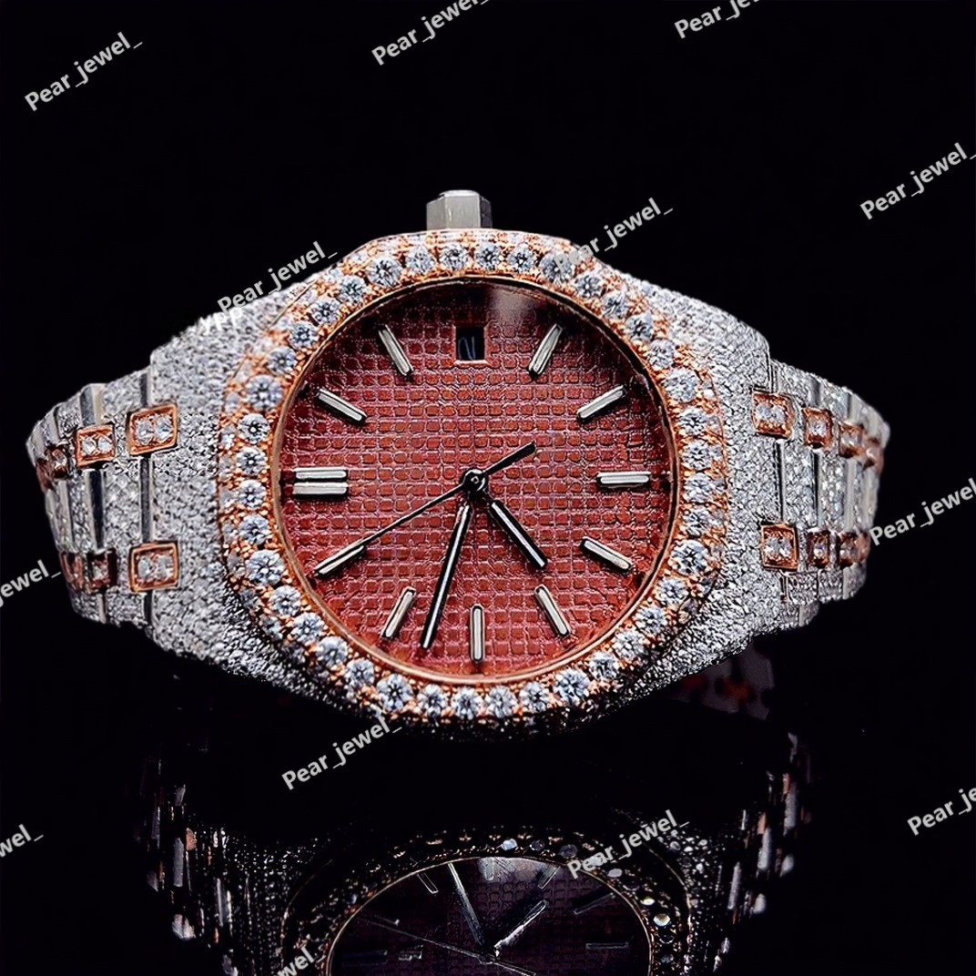 VVS Moissanite Diamond Stainless Steel Iced Out Wrist Watch