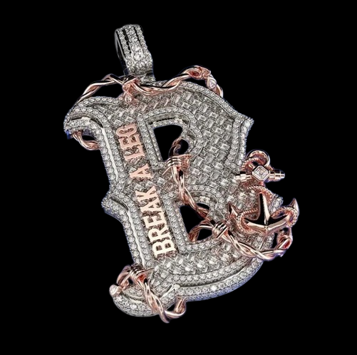 925 Silver Moissanite Diamond Custome Letter Pendant For Unisex