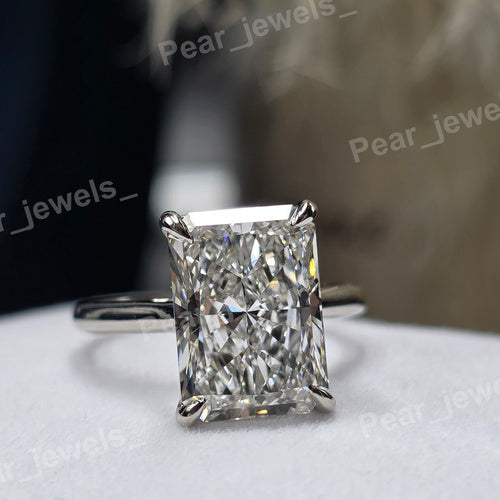 925 Silver Radiant Cut Solitaire Engagement Ring For Women