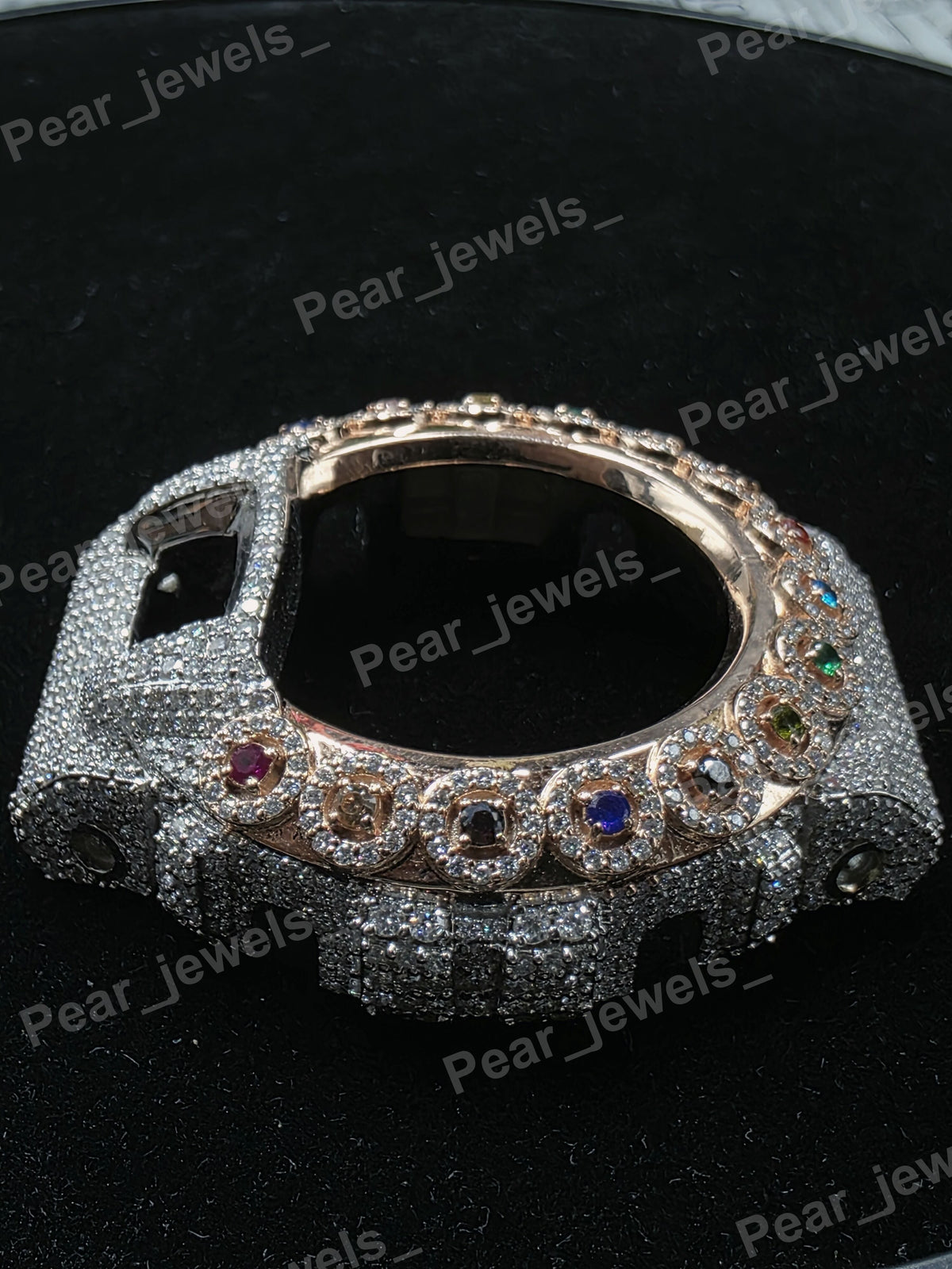 Multicolour Color Stone & VVS Moissanite Diamond Iced Out Luxury Statement Bezel For 6900 Series