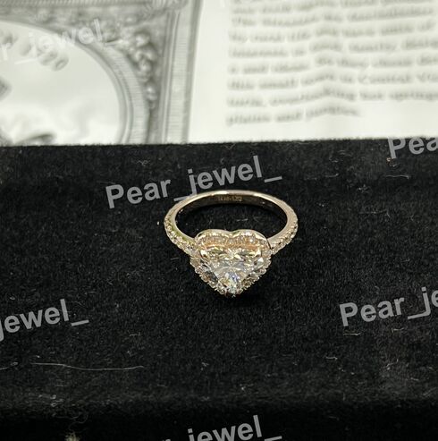 Iced Out 925 Sterling Silver With Moissanite Diamond luxury Engagemnet Ring