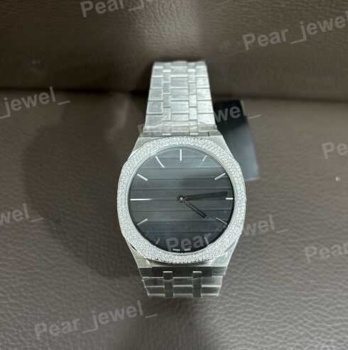 Iced Out Stainless Steel With Moissanite Diamond Wrist Watch