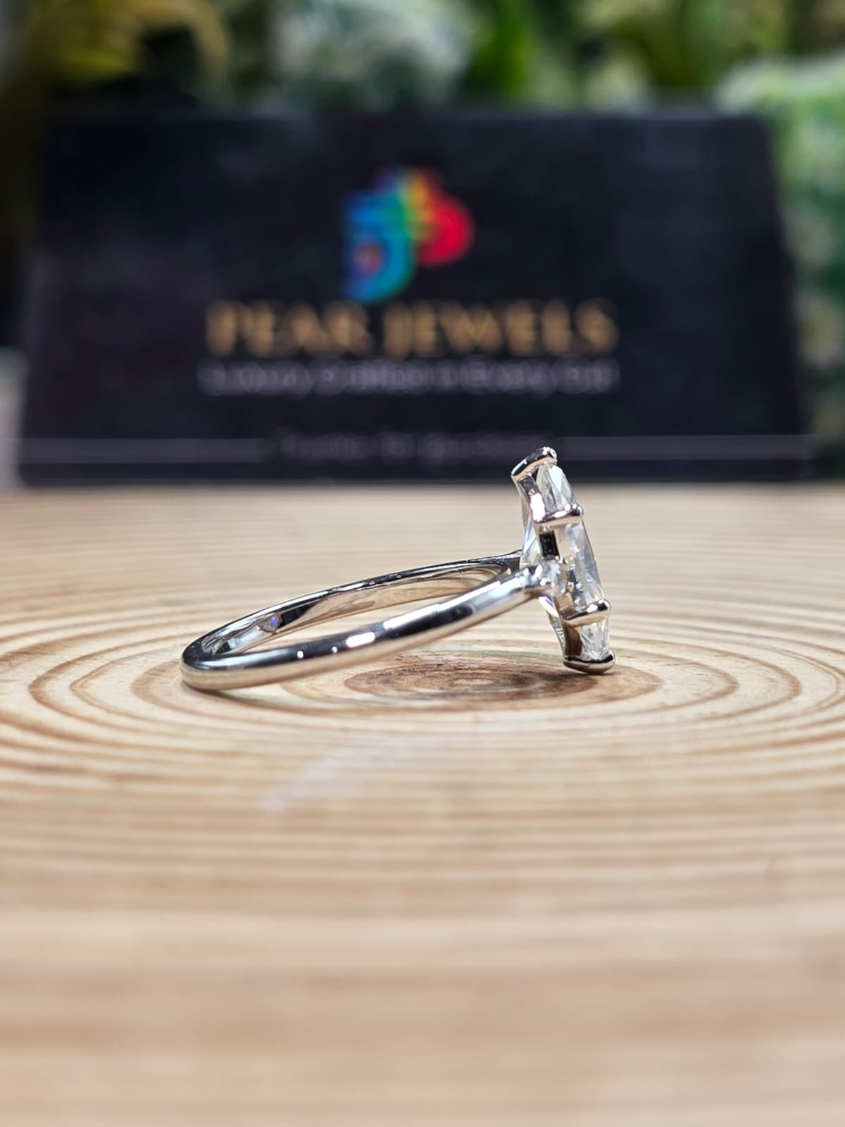 Three Stone 1.50 CT Marquise Cut Moissanite Diamond Engagement Ring In Silver