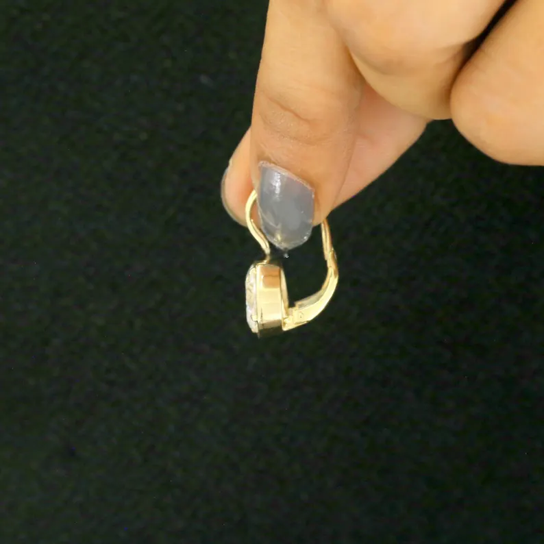 Elongated Cushion Moissanite Earrings with Lever Back Design