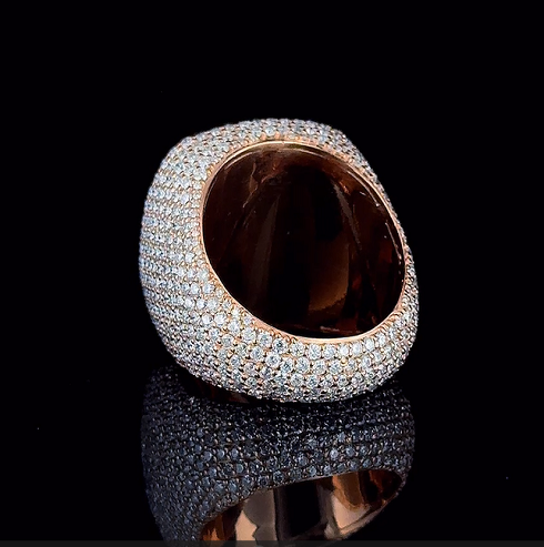 Square Halo Ring With 925 Silver Iced Out Moissanite Diamond Number Ring
