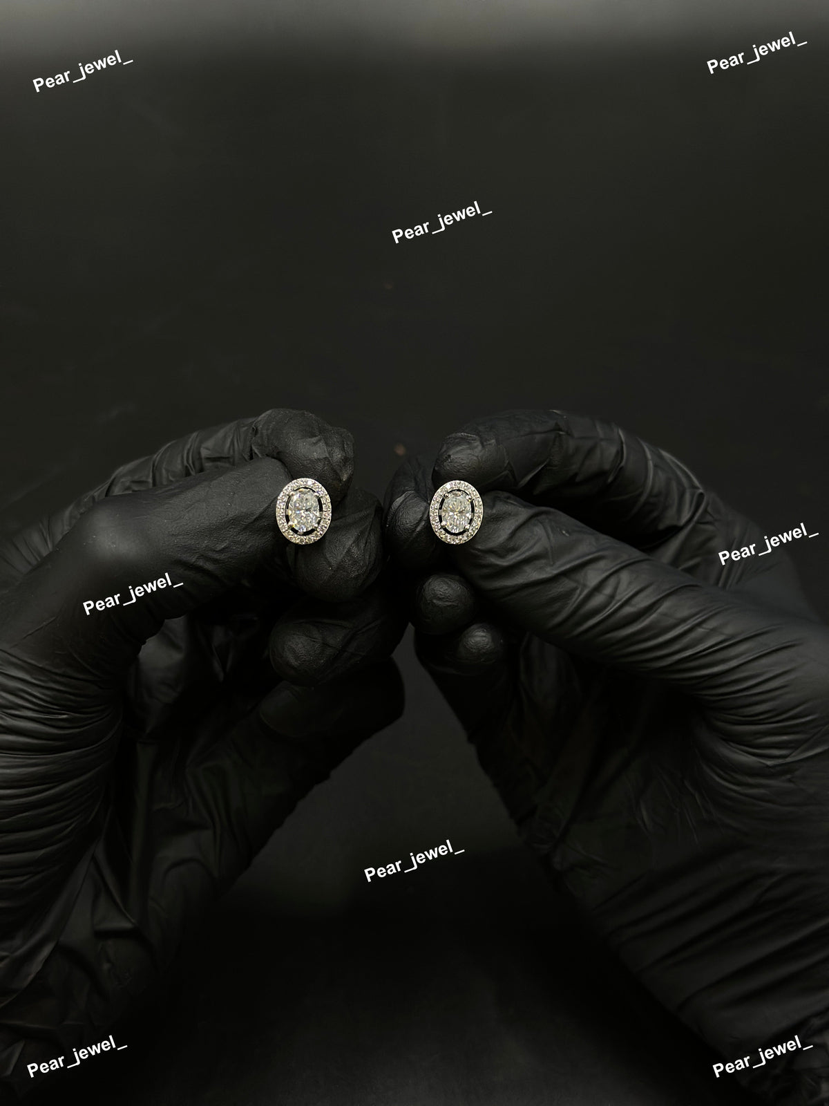 Oval Cut Solitaire Two In One Stud Earrings Iced Out Shine