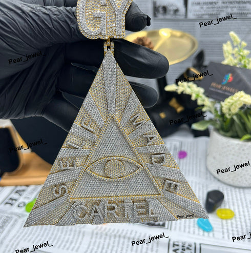 Eye Cartel Pendant With 925 Silver Iced Out Moissanite Diamond HipHop Pendant