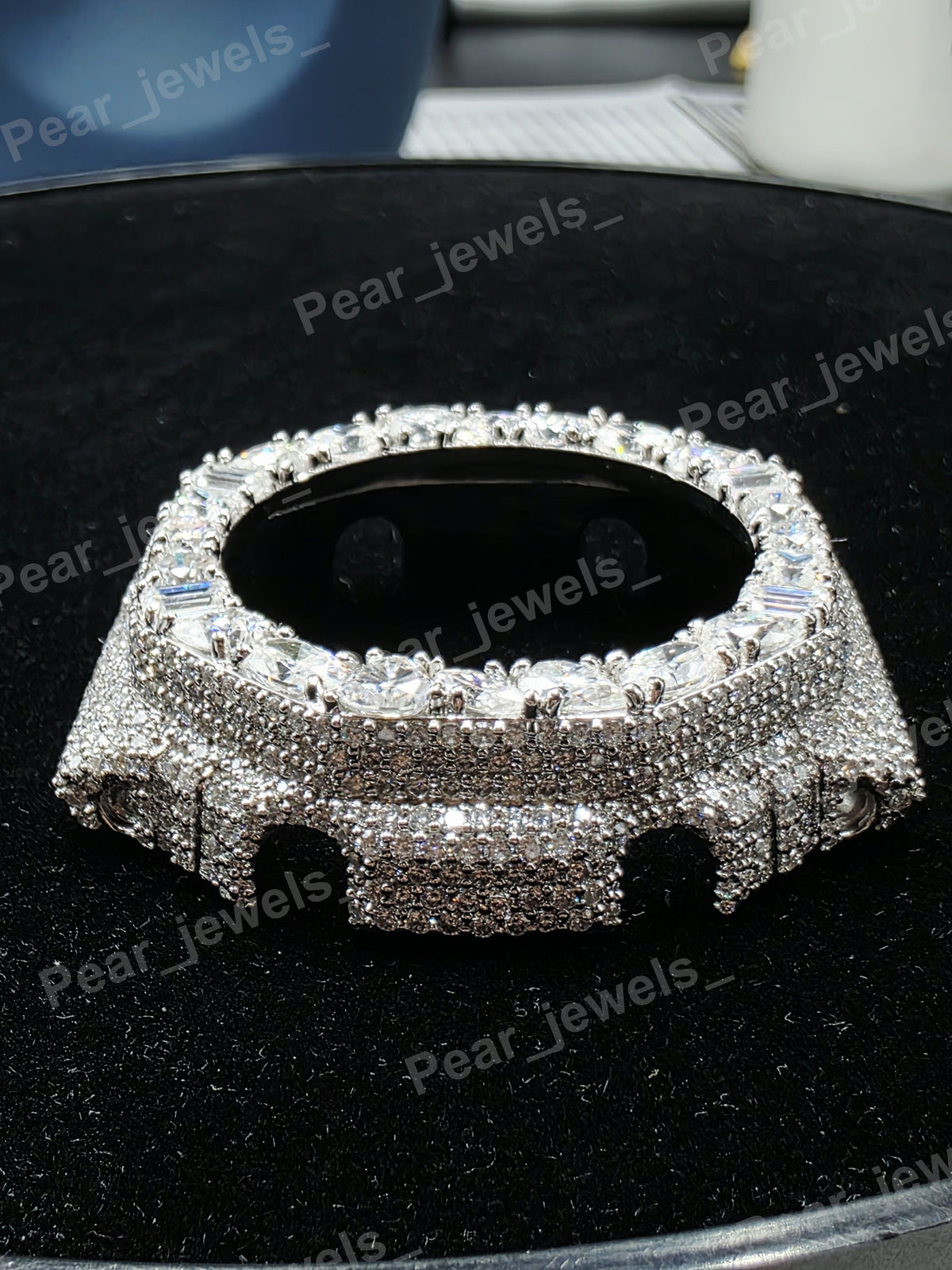 Iced Out VVS Multi Cut Moissanite Diamond Luxury Dial Bezel