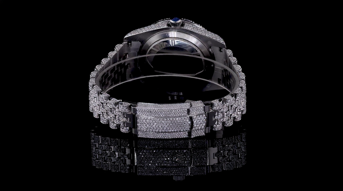 Stainless Steel Iced Out Automatic VVS Moissanite Diamond Watch