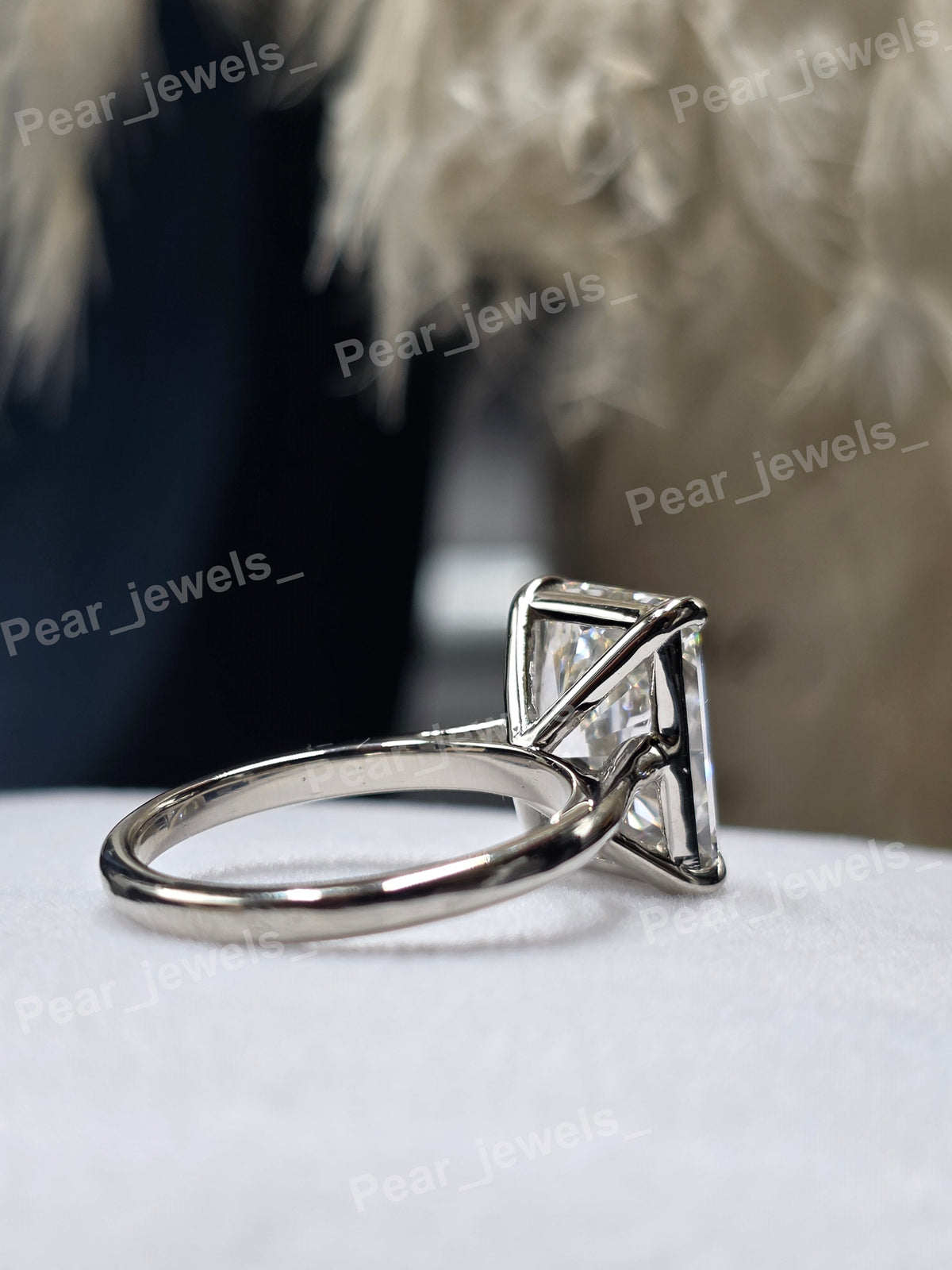 VVS Moissanite Radiant Cut Solitaire Engagement Ring For Women In Platinum