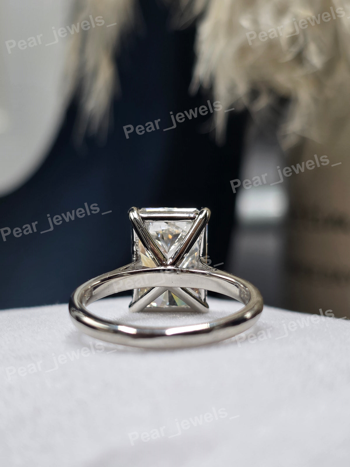 925 Silver Radiant Cut Solitaire Engagement Ring For Women