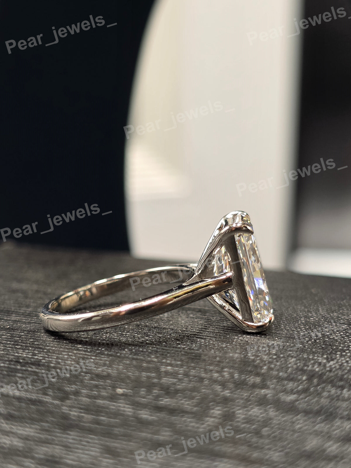 925 Silver Radiant Cut Solitaire Engagement Ring For Women