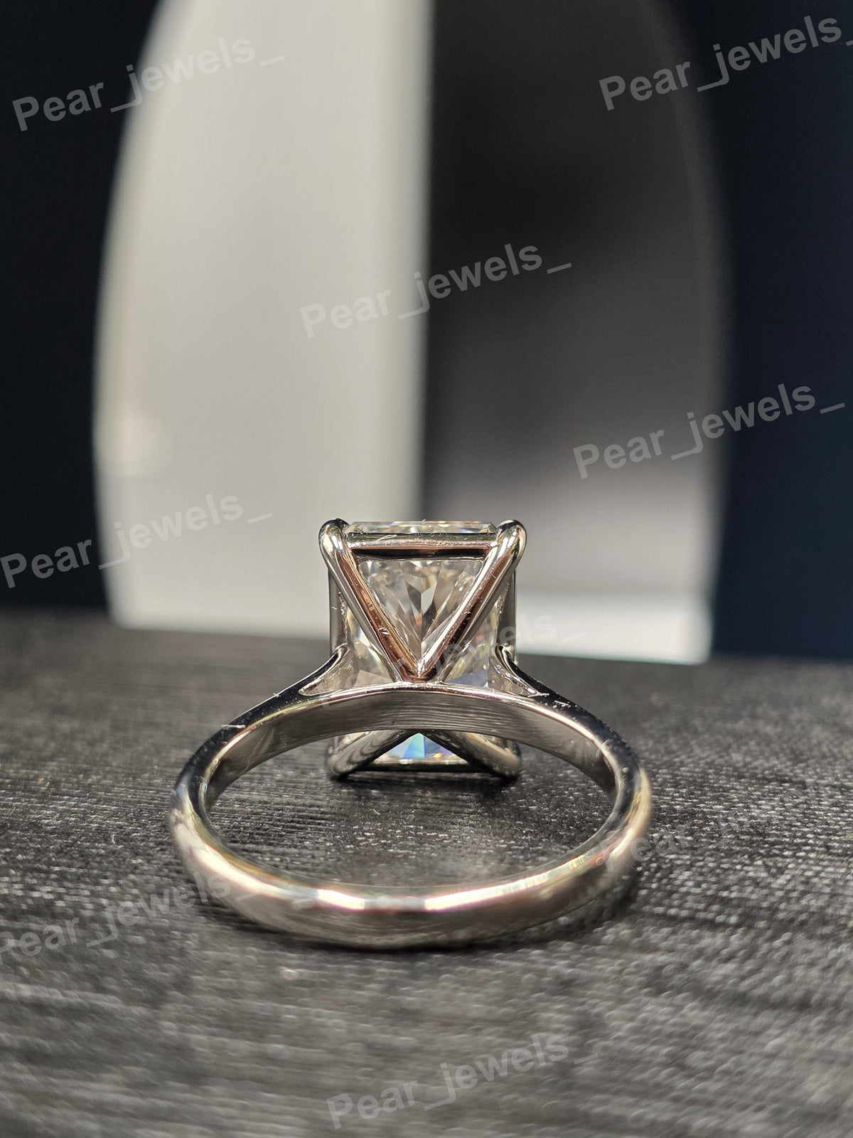 VVS Moissanite Radiant Cut Solitaire Engagement Ring For Women In Platinum