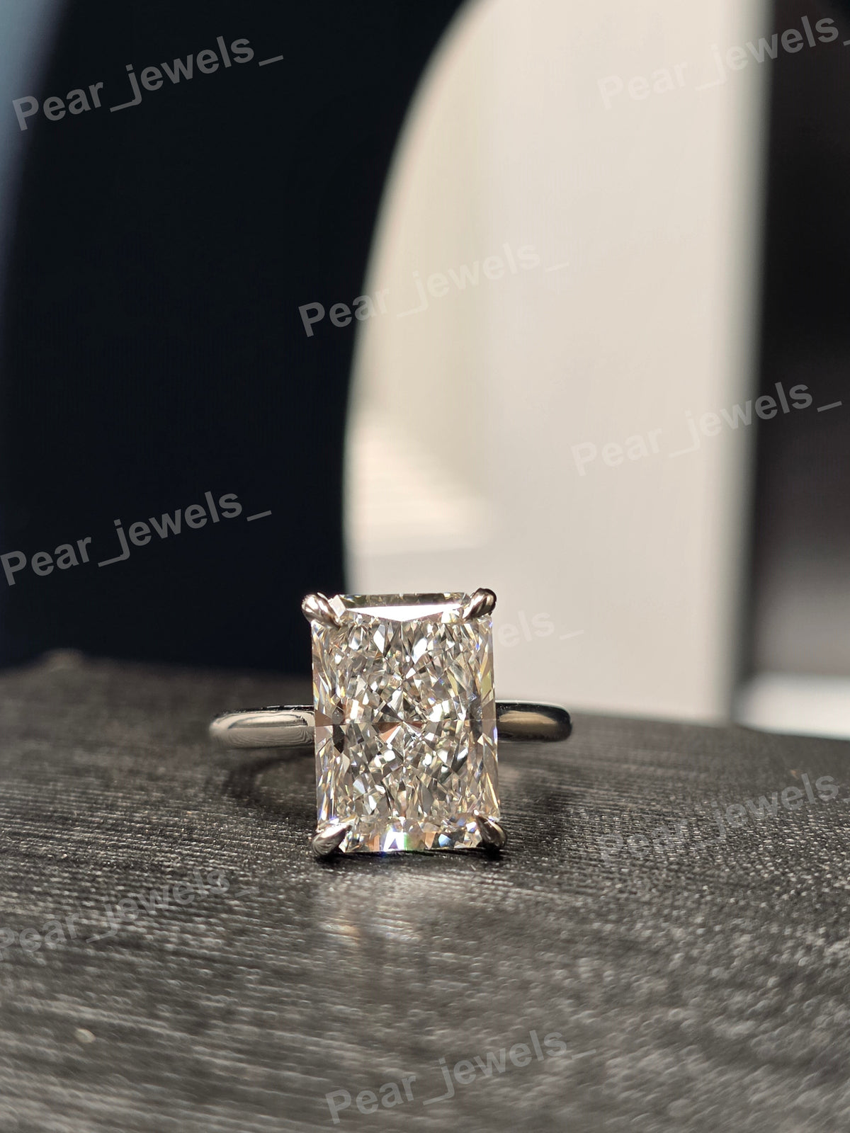 925 Silver Radiant Cut Solitaire Engagement Ring For Women