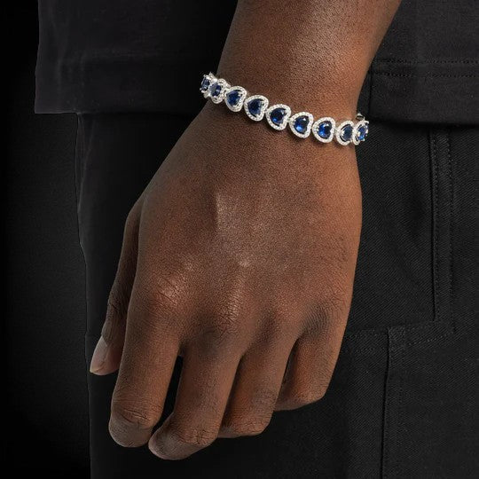Heart Cut Moissanite Diamond Bracelet In 925 Sterling Silver