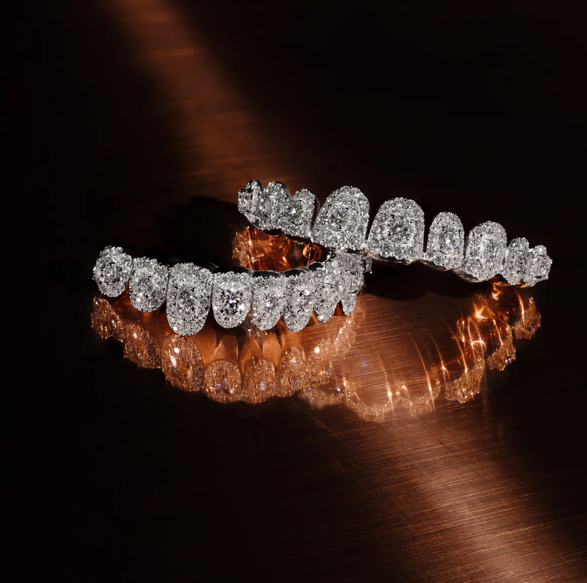 Iced Out Moissanite Diamond Grillz HipHop Bling Custom Silver