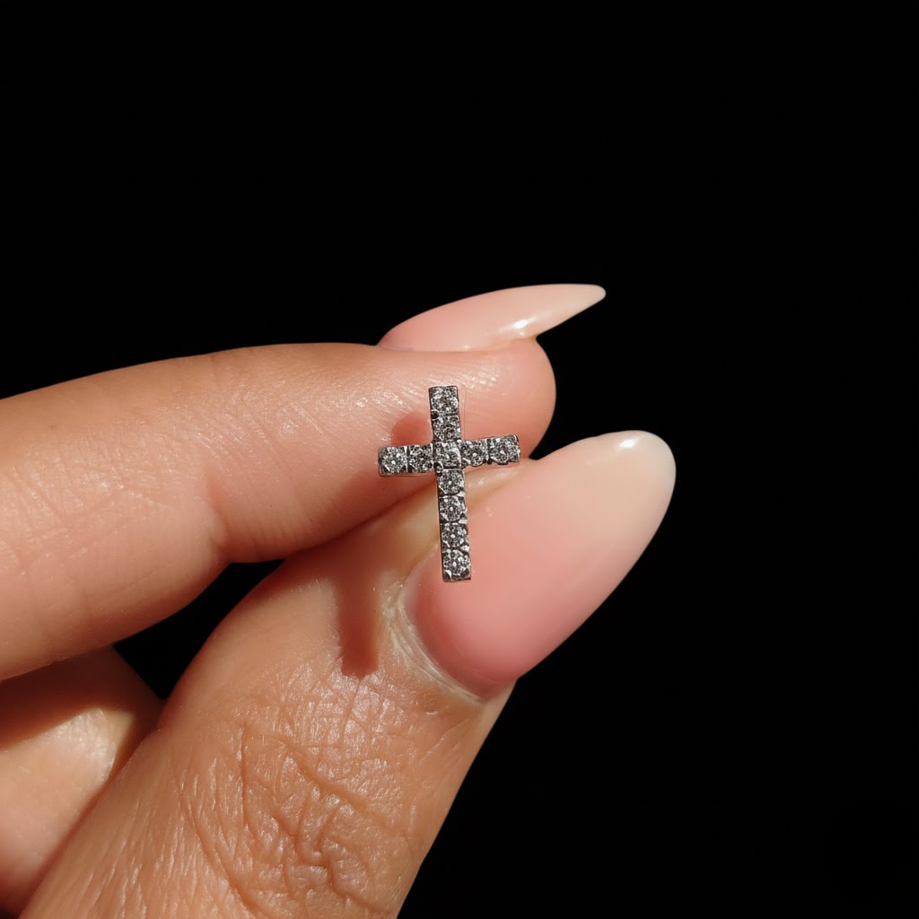 Round Cut Cross Stud Earrings