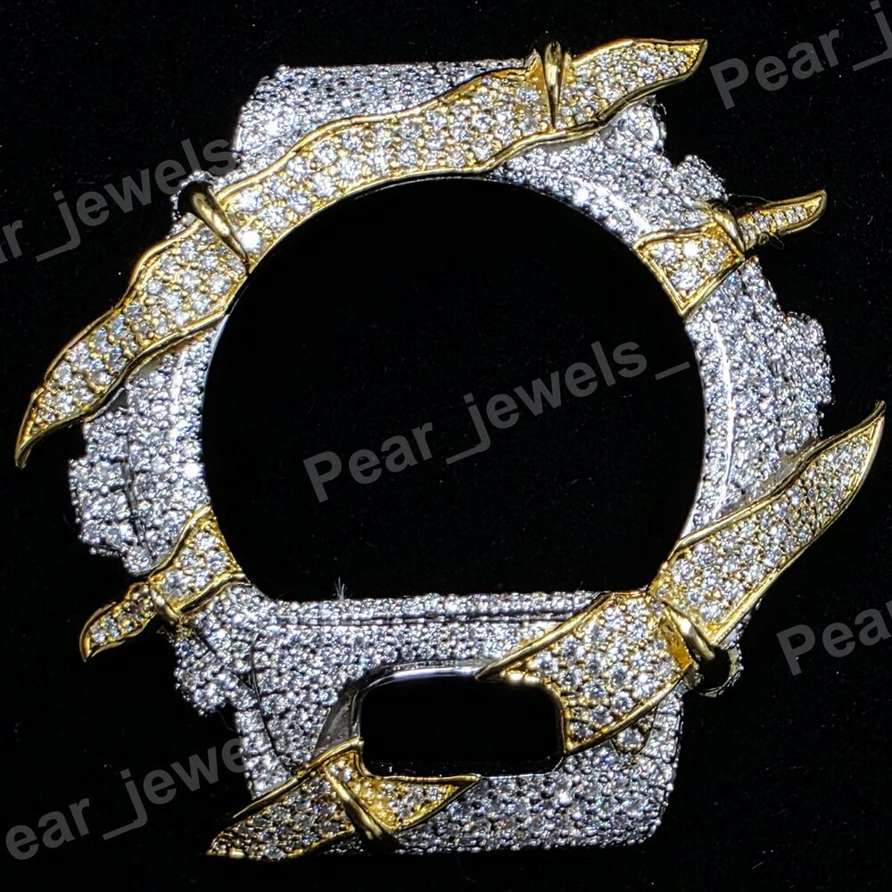 VVS Moissanite Diamond Iced Iut Hip Hop Statement Case Dial Bezel In 6900 Series