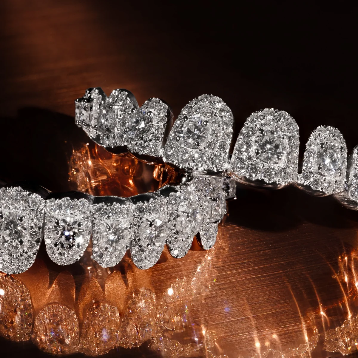 Iced Out Moissanite Diamond Grillz HipHop Bling Custom Silver