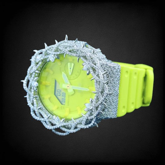 Iced Out VVS Round Brilliant Cut Moissanite Diamond Watch For Daily Wear